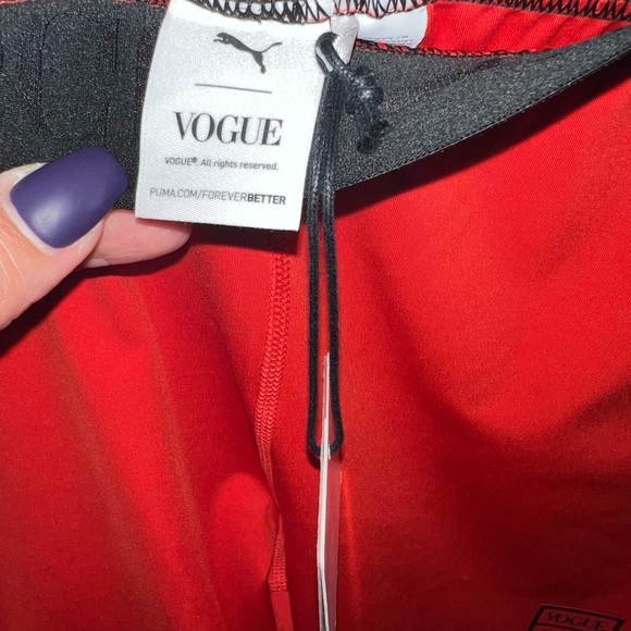 Puma x Vogue short leggings bike short Womens size M NWT red black - Picture 4 of 6